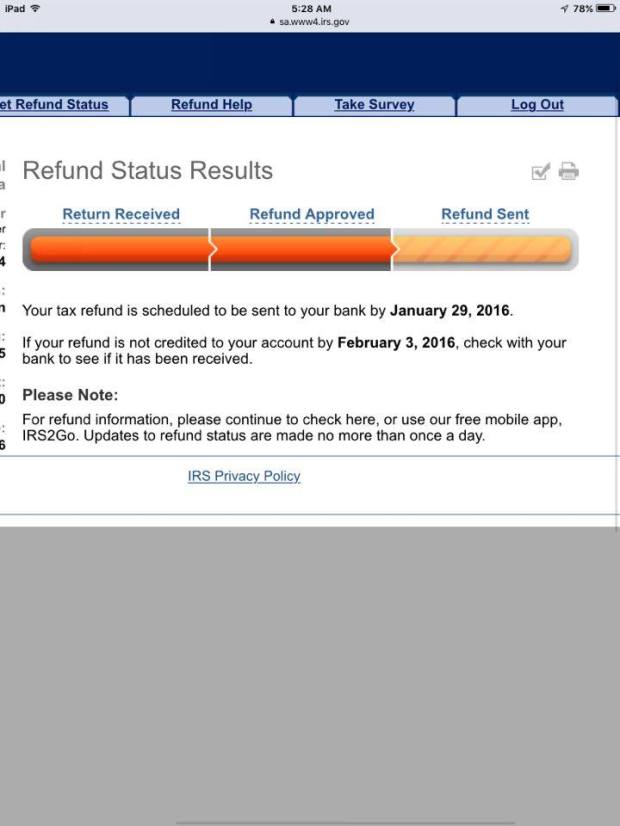 2016 Refund Approvals and Direct Deposit Dates being set 4